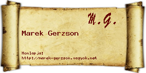 Marek Gerzson névjegykártya